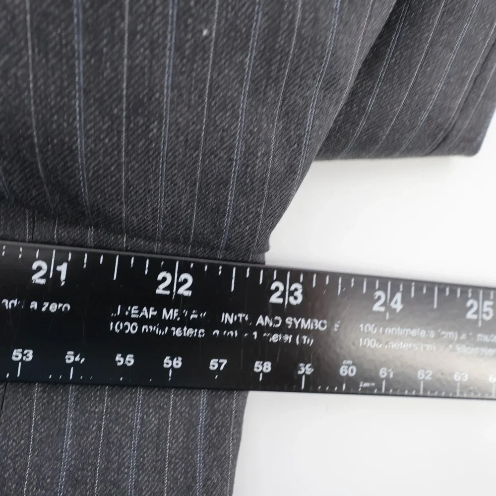 Vintage Burberry London Worsted Wool Pinstripe‎ Blazer Charcoal Grey Mens 44 REG